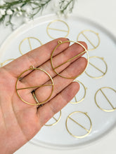 Load image into Gallery viewer, 18K Gold Plated Textured Brass Circle Bezel Charm

