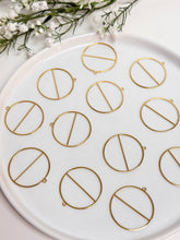 Load image into Gallery viewer, 18K Gold Plated Textured Brass Circle Bezel Charm
