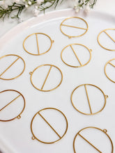 Load image into Gallery viewer, 18K Gold Plated Textured Brass Circle Bezel Charm
