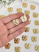 Load image into Gallery viewer, 18K Gold Plated Hammered Trapezoid Connector with Two Holes
