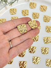 Load image into Gallery viewer, 18K Gold Plated Hammered Trapezoid Connector with Two Holes
