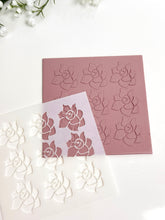 Load image into Gallery viewer, Roses #1 Clay Stencil Sheet | Reusable Polymer Clay Texture Stencil

