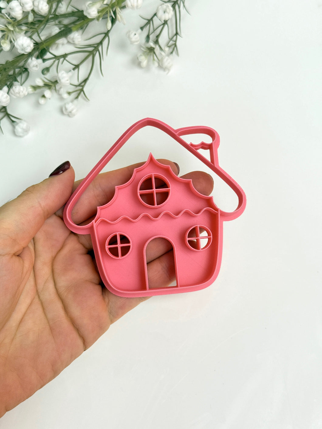 Gingerbread House Christmas Tree Ornament Detailed Polymer Clay Cutter | Christmas Cutters