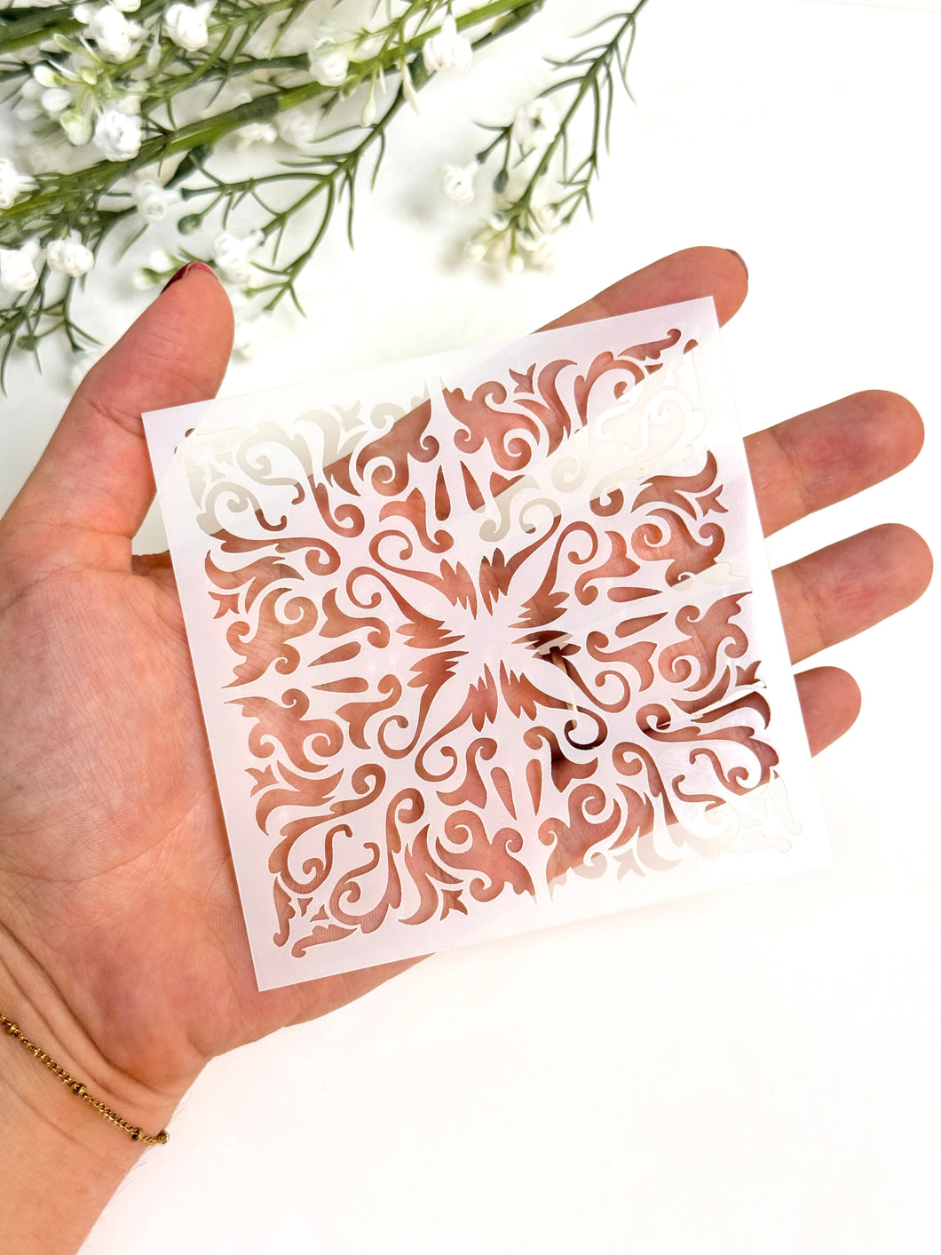 Baroque Swirl Clay Stencil Sheet | Reusable Polymer Clay Texture Stencil
