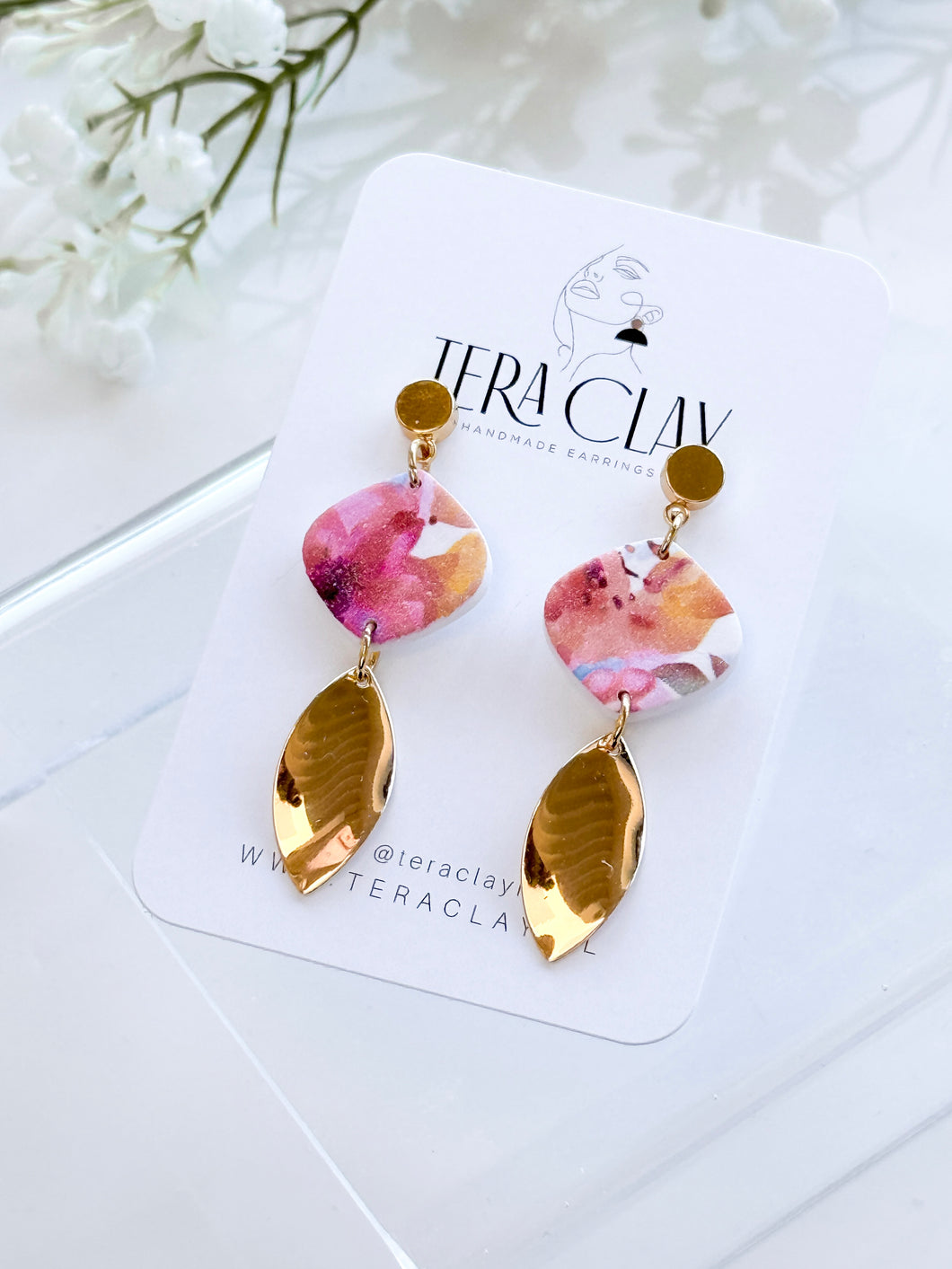The Red Flower Drop Dangles