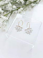 Load image into Gallery viewer, The Lotus Hoops in Ivory White
