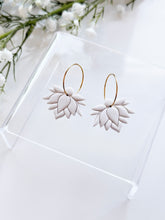 Load image into Gallery viewer, The Lotus Hoops in Ivory White
