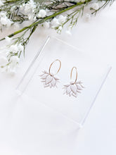 Load image into Gallery viewer, The Lotus Hoops in Ivory White

