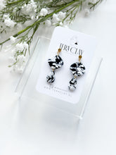 Load image into Gallery viewer, The Black &amp; White Marble Dangles
