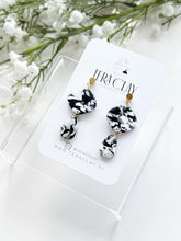 Load image into Gallery viewer, The Black &amp; White Marble Dangles
