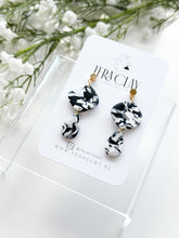Load image into Gallery viewer, The Black &amp; White Marble Dangles
