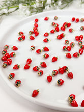 Load image into Gallery viewer, 18K Gold Plated Strawberry Enamel Brass Pendants
