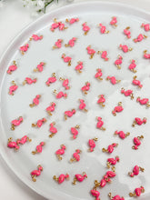 Load image into Gallery viewer, 18K Gold Plated Flamingo Brass Enamel Pendants
