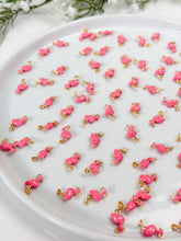 Load image into Gallery viewer, 18K Gold Plated Flamingo Brass Enamel Pendants
