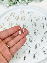 Load image into Gallery viewer, 18K Gold/Platinum Plated Brass Horse Eye Cubic Zirconia Hook with Vertical Loop
