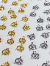 Load image into Gallery viewer, 18K Gold/Platinum Plated Pretzel Charm/Pendant
