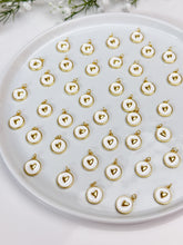 Load image into Gallery viewer, 18K Gold Plated Round with Heart Enamel Brass Charm/Pendant
