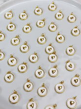 Load image into Gallery viewer, 18K Gold Plated Round with Heart Enamel Brass Charm/Pendant

