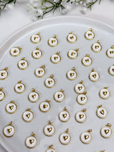 Load image into Gallery viewer, 18K Gold Plated Round with Heart Enamel Brass Charm/Pendant
