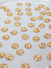 Load image into Gallery viewer, 18K Real Gold Plated Hammered Circle Connector with Two Holes
