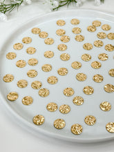 Load image into Gallery viewer, 18K Real Gold Plated Hammered Circle Connector with Two Holes
