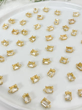 Load image into Gallery viewer, 18K Real Gold Plated Glass Rectangle Charm
