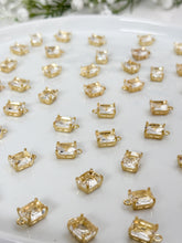 Load image into Gallery viewer, 18K Real Gold Plated Glass Rectangle Charm

