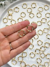 Load image into Gallery viewer, 18K Gold Plated Organic Twisted Circle Bezel | Nickel Free
