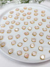 Load image into Gallery viewer, 18K Gold Plated Hexagon with Natural Shell Connector with Two Loops
