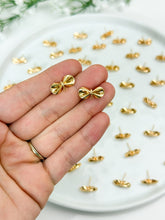 Load image into Gallery viewer, 18K Gold Plated Bow Knot Stud Post with Horizontal Loop
