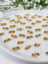 Load image into Gallery viewer, 18K Gold Plated Bow Knot Stud Post with Horizontal Loop
