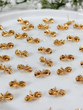 Load image into Gallery viewer, 18K Gold Plated Bow Knot Stud Post with Horizontal Loop
