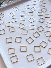 Load image into Gallery viewer, 18K Gold Plated Square Brass Bezel Connector | Nickel Free
