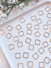 Load image into Gallery viewer, 18K Gold Plated Square Brass Bezel Connector | Nickel Free

