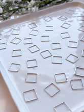 Load image into Gallery viewer, Real Platinum Plated Square Brass Bezel Connector | Nickel Free
