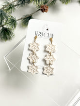 Load image into Gallery viewer, The Triple Snowflake Dangles (also in silver)
