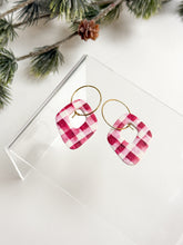 Load image into Gallery viewer, The Red Gingham Hoops (also in silver)
