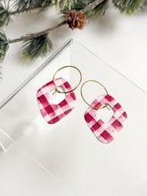 Load image into Gallery viewer, The Red Gingham Hoops (also in silver)
