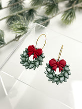 Load image into Gallery viewer, The Festive Wreath Hoops (also in silver)
