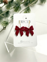 Load image into Gallery viewer, The Deep Red Bow Hoops (also in silver)
