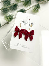 Load image into Gallery viewer, The Deep Red Bow Hoops (also in silver)

