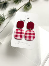 Load image into Gallery viewer, The Red Gingham Organic Dangles (also in silver)
