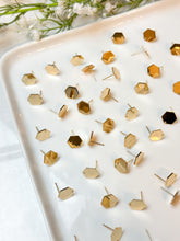 Load image into Gallery viewer, 18K Real Gold Plated Hexagon Posts with 316 Surgical Stainless Steel Posts
