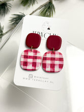 Load image into Gallery viewer, The Red Gingham Organic Dangles (also in silver)
