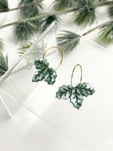 Load image into Gallery viewer, The Triple Holly Leaf Hoops (also in silver)

