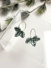 Load image into Gallery viewer, The Triple Holly Leaf Hoops (also in silver)
