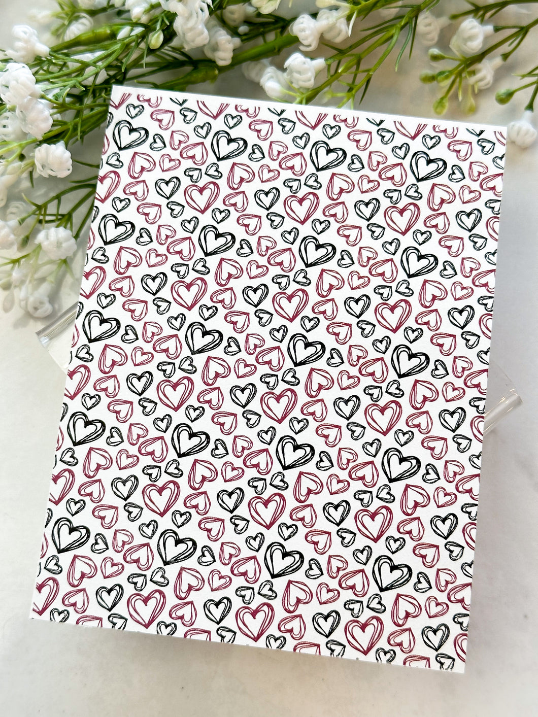 Transfer Paper 236 Black & Red Hearts | Image Water Transfer