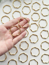 Load image into Gallery viewer, 18K Gold Plated Organic Twisted Circle Bezel | Nickel Free
