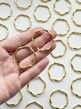 Load image into Gallery viewer, 18K Gold Plated Organic Twisted Circle Bezel | Nickel Free
