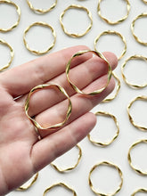Load image into Gallery viewer, 18K Gold Plated Organic Twisted Circle Bezel | Nickel Free
